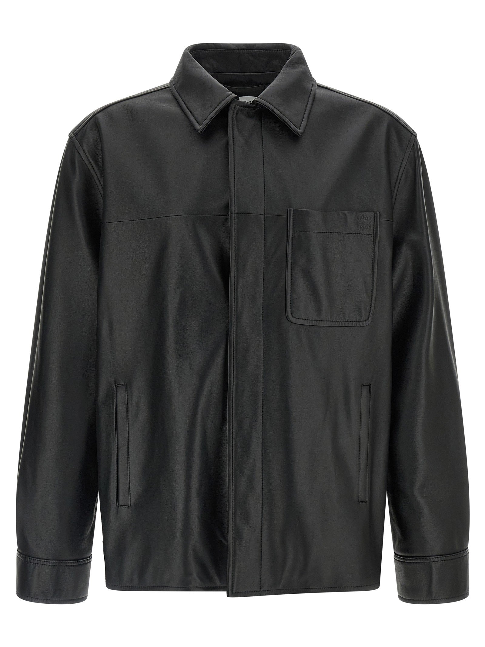Loewe Nappa Leather Overshirt Black
