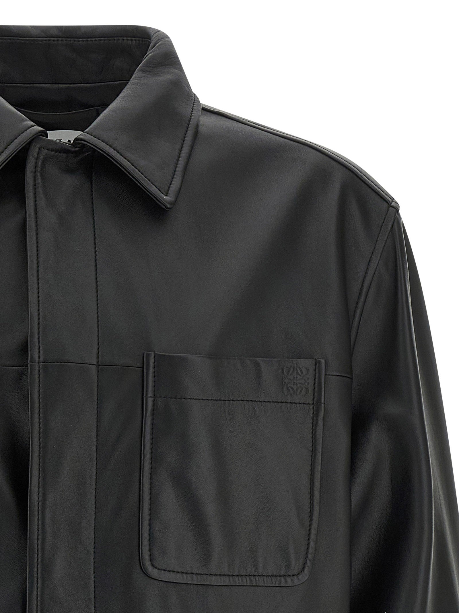 Loewe Nappa Leather Overshirt Black