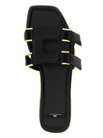 Elisabetta Franchi Nappa Leather Sandals Black