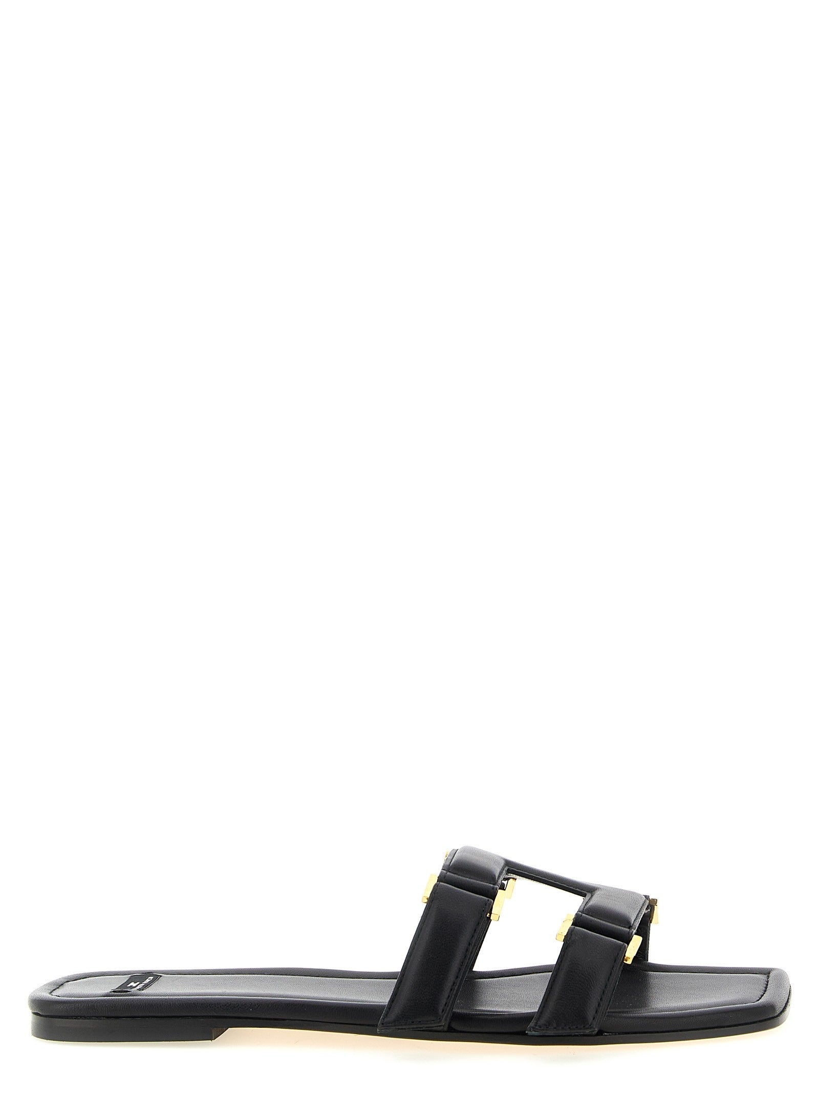 Elisabetta Franchi Nappa Leather Sandals Black