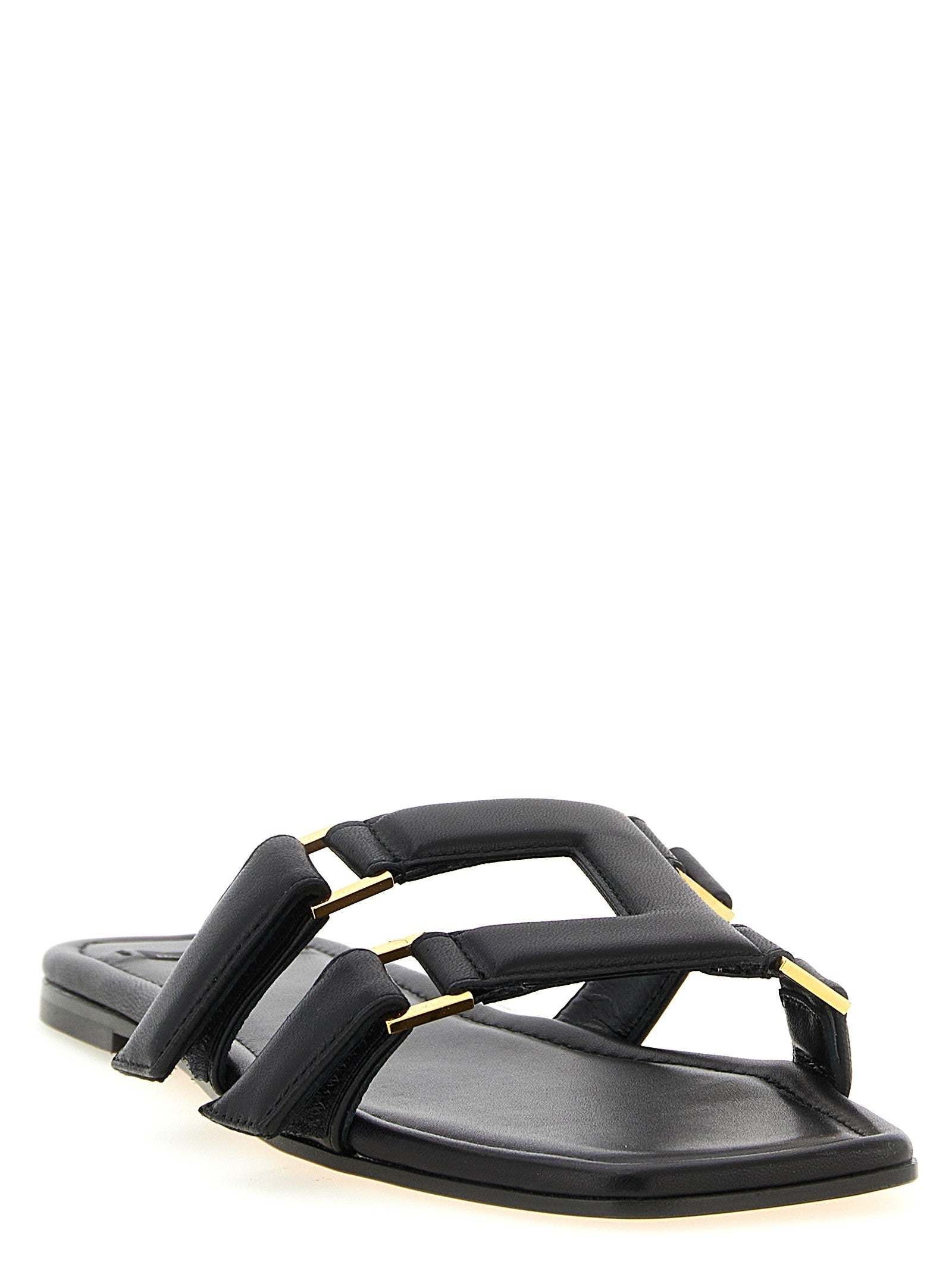 Elisabetta Franchi Nappa Leather Sandals Black