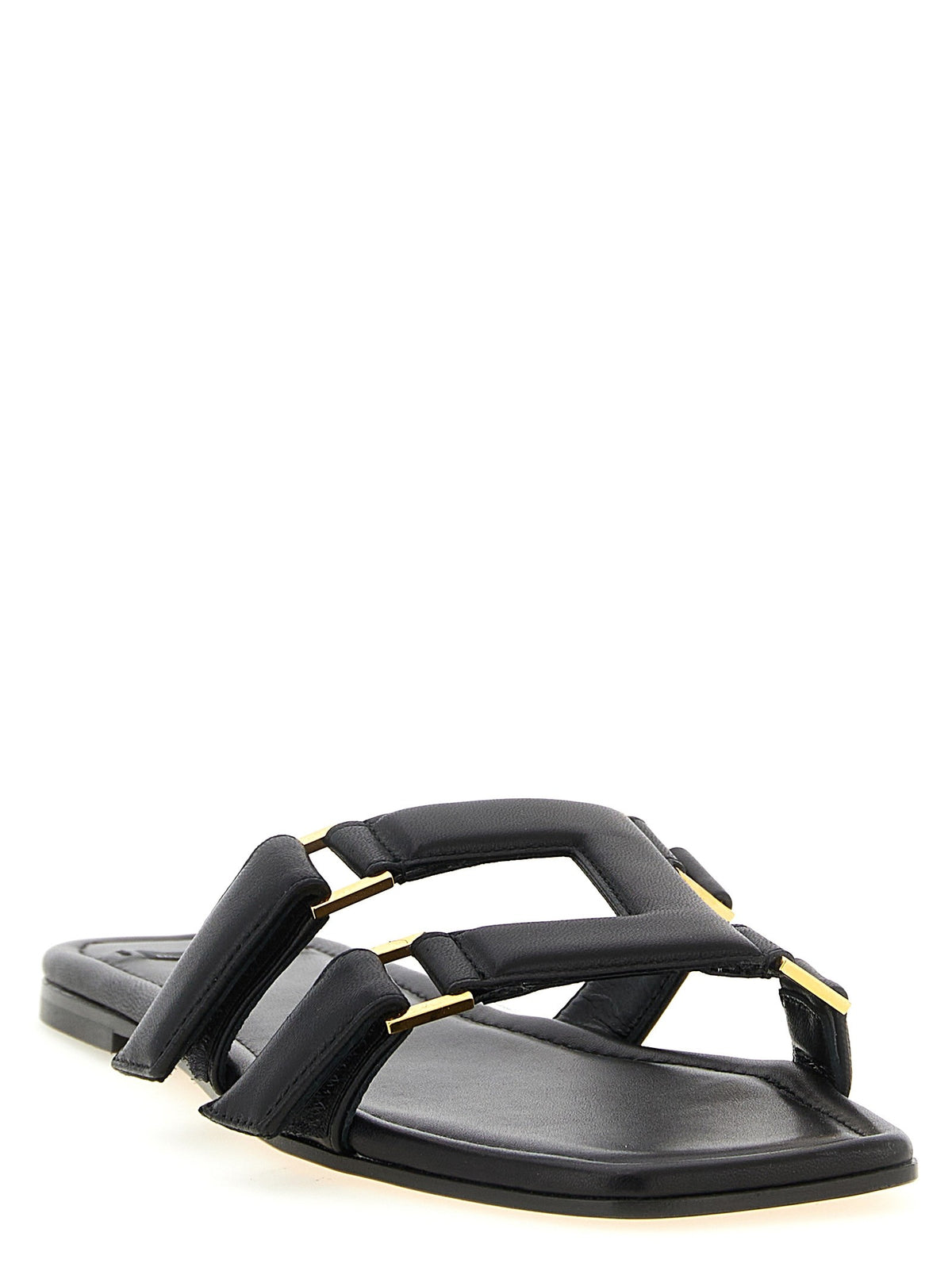 Elisabetta Franchi Nappa Leather Sandals Black, view 2