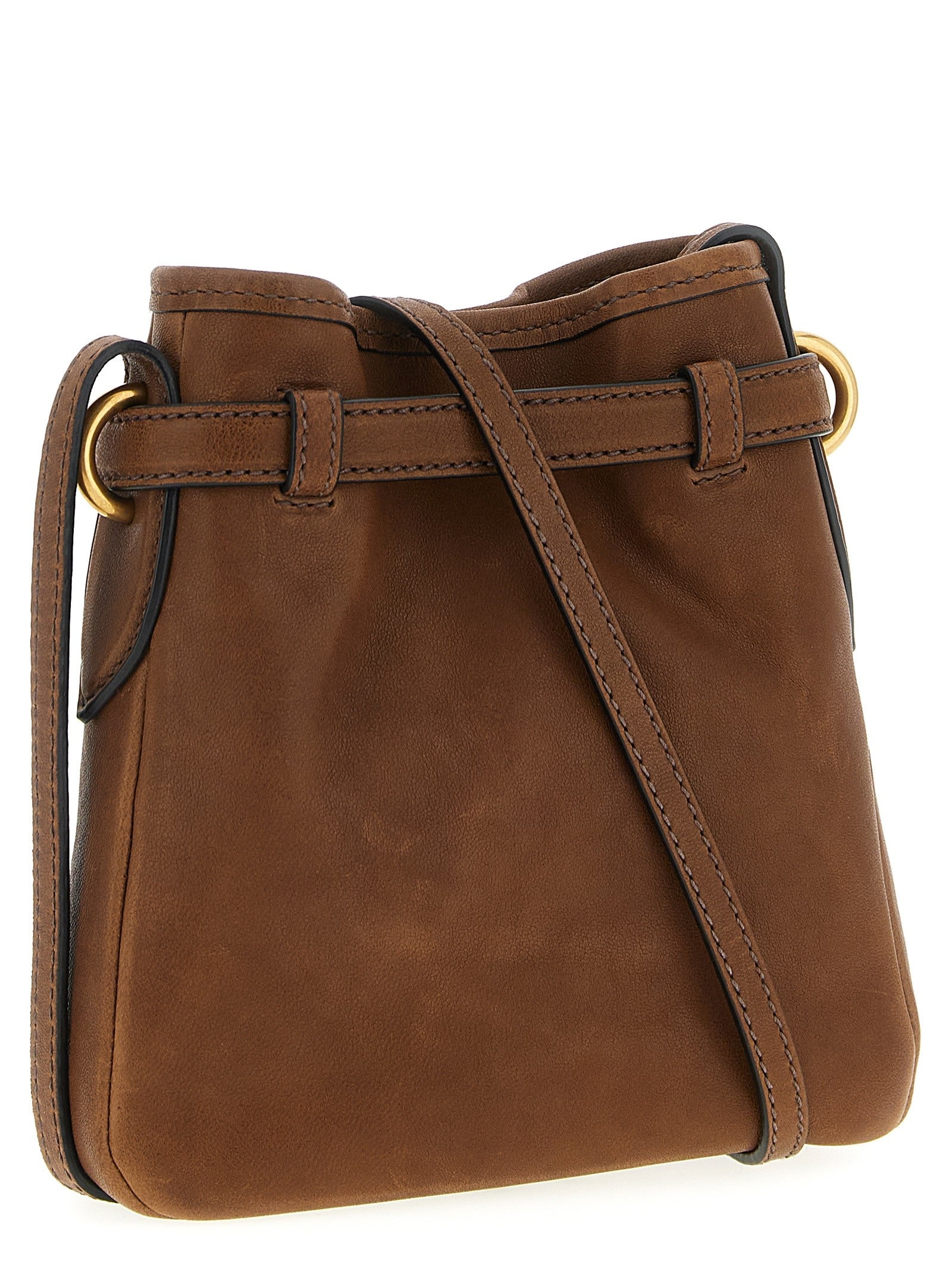 Miu Miu Nappa Leather Shoulder Strap Brown