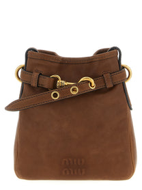 Miu Miu Nappa Leather Shoulder Strap Brown