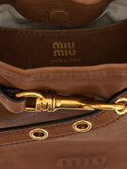 Miu Miu Nappa Leather Shoulder Strap Brown, view 4