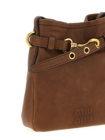 Miu Miu Nappa Leather Shoulder Strap Brown