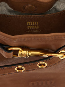 Miu Miu Nappa Leather Shoulder Strap Brown
