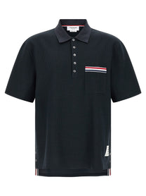 Thom Browne Nastro Rwb Polo Shirt Blue