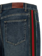 Gucci Nastro Web Baggy Jeans Blue, view 5