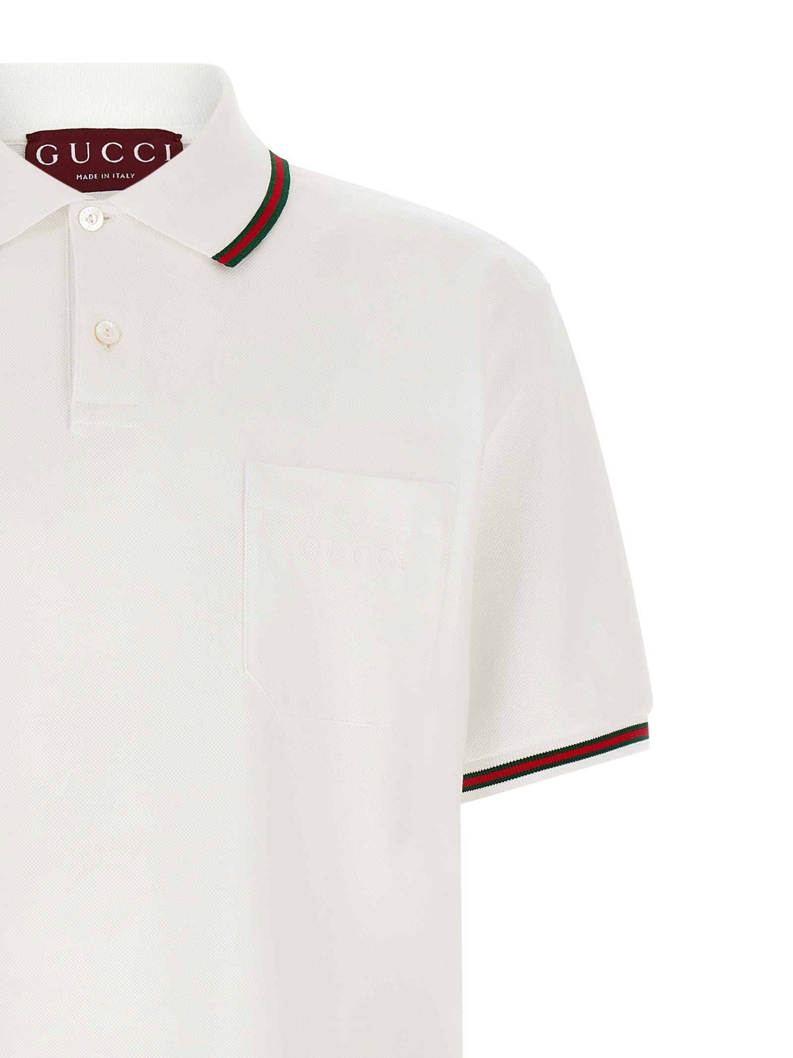 Gucci Nastro Web Polo Shirt White