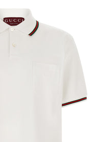 Gucci Nastro Web Polo Shirt White