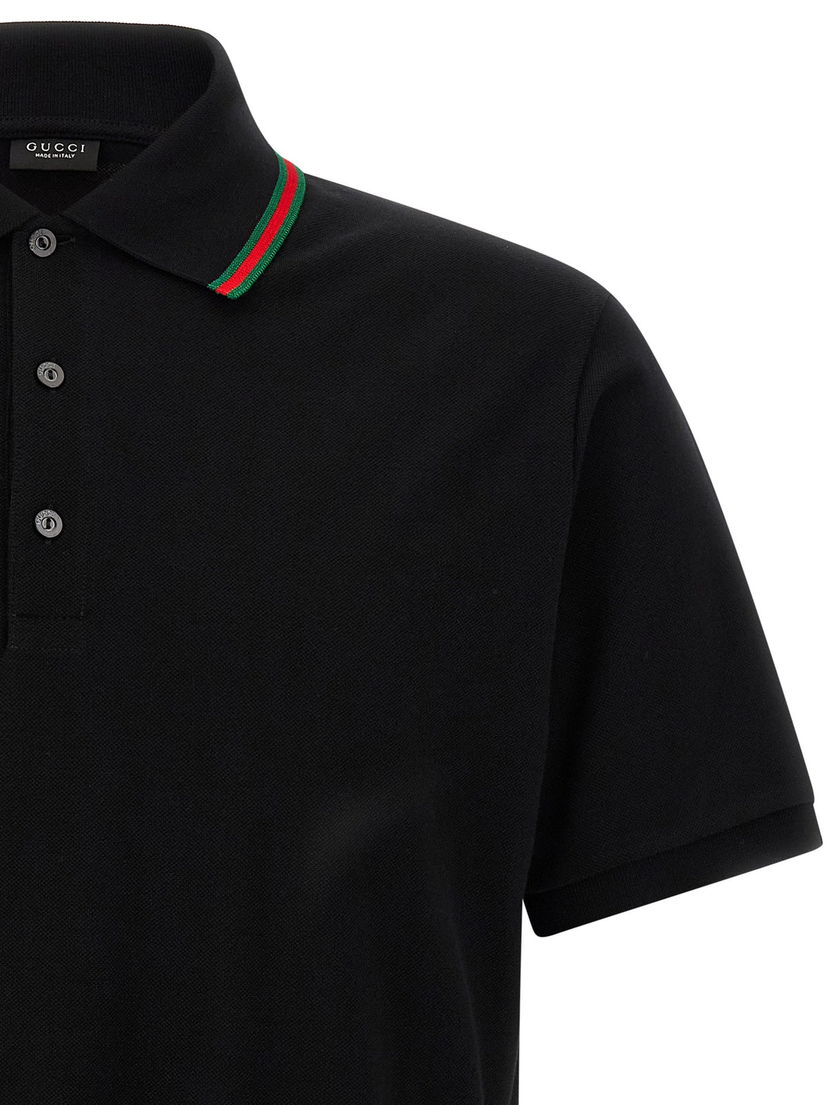 Gucci Nastro Web Polo Shirt Black, view 3