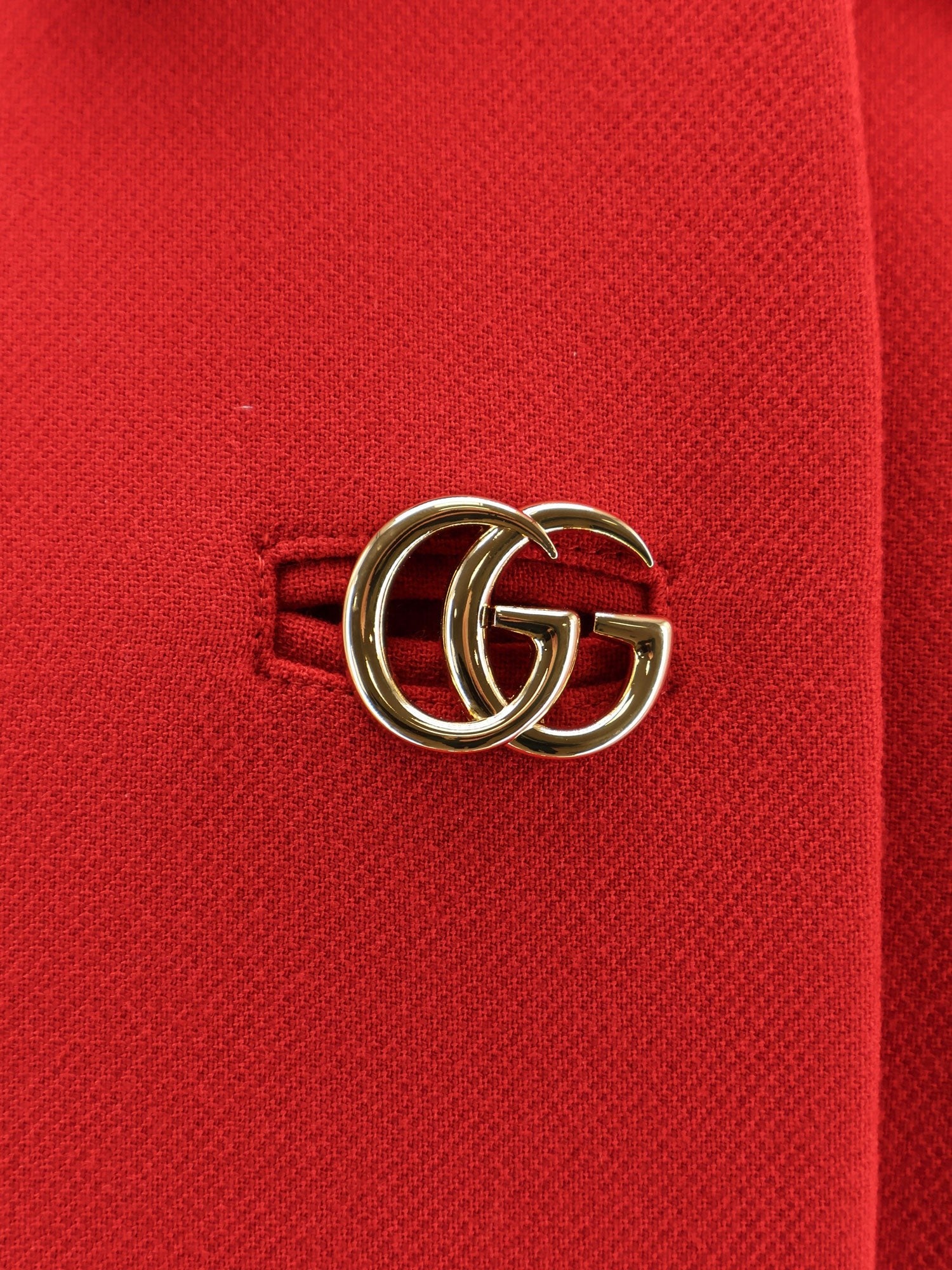 Gucci Women's Natté Wool Coat Red
