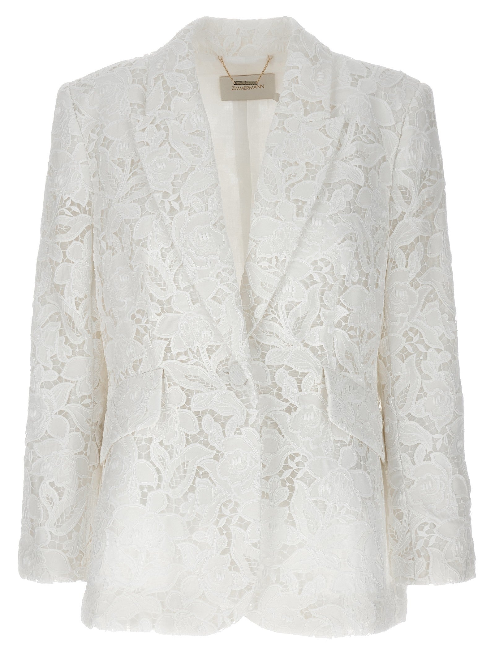 Zimmermann Natura Lace Blazer White