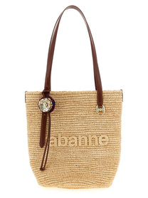 Rabanne Natural Raffia Tote Bag Shopping Bag Beige