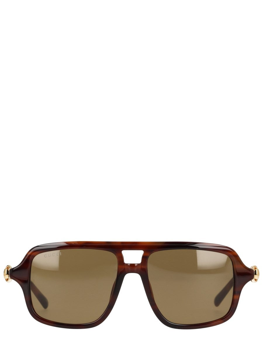 Gucci Men's Navigator Sunglasses Brown