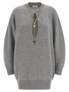 Elisabetta Franchi Necklace Dress Grey