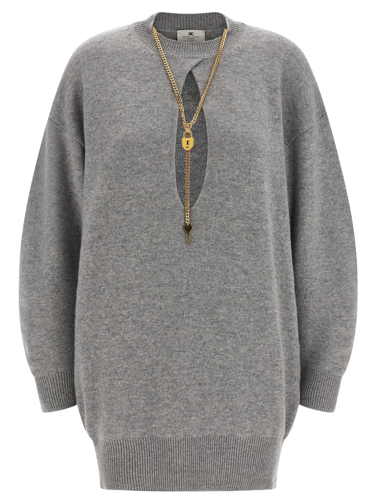 Elisabetta Franchi Necklace Dress Grey