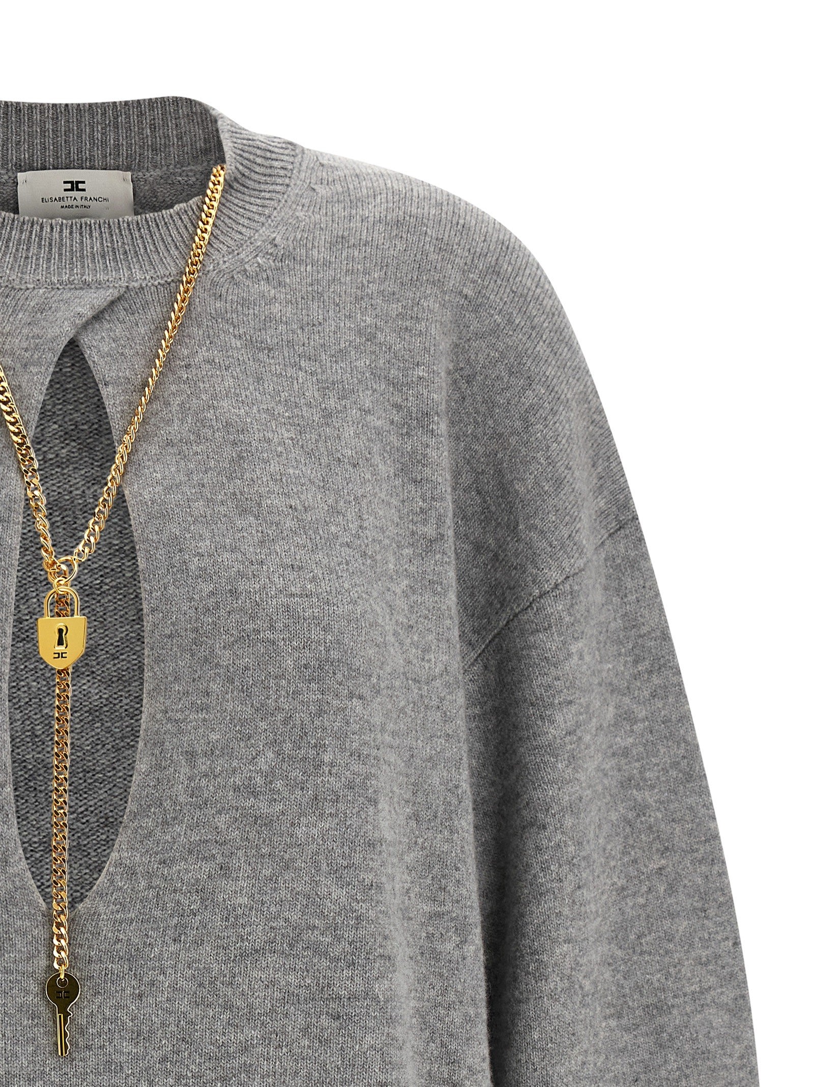 Elisabetta Franchi Necklace Dress Grey