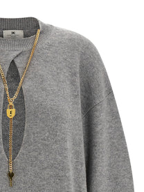 Elisabetta Franchi Necklace Dress Grey
