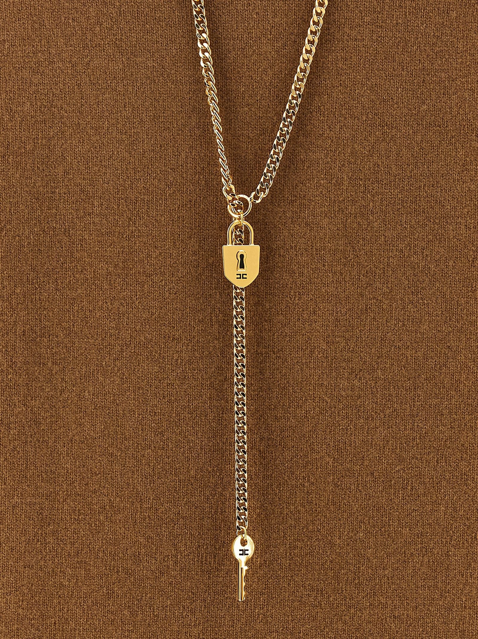 Elisabetta Franchi Necklace Dress Brown