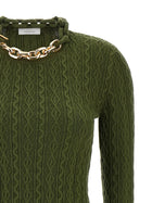 Rabanne Necklace Sweater Green, view 3