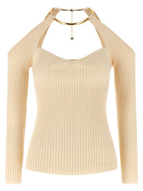 Elisabetta Franchi Necklace Sweater Beige