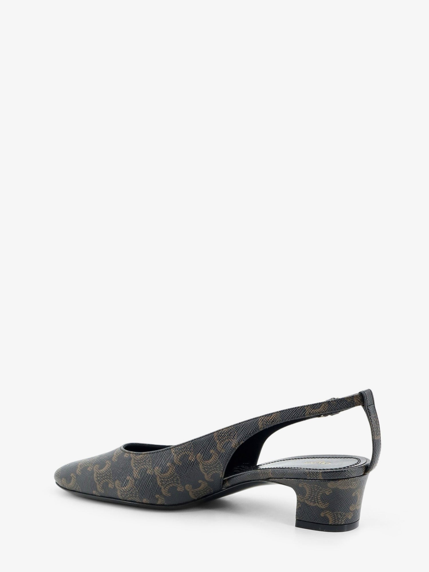 Celine Women's Neo City Triomphe Coated Canvas Écolleté Black
