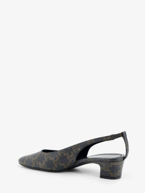 Celine Women's Neo City Triomphe Coated Canvas Écolleté Black