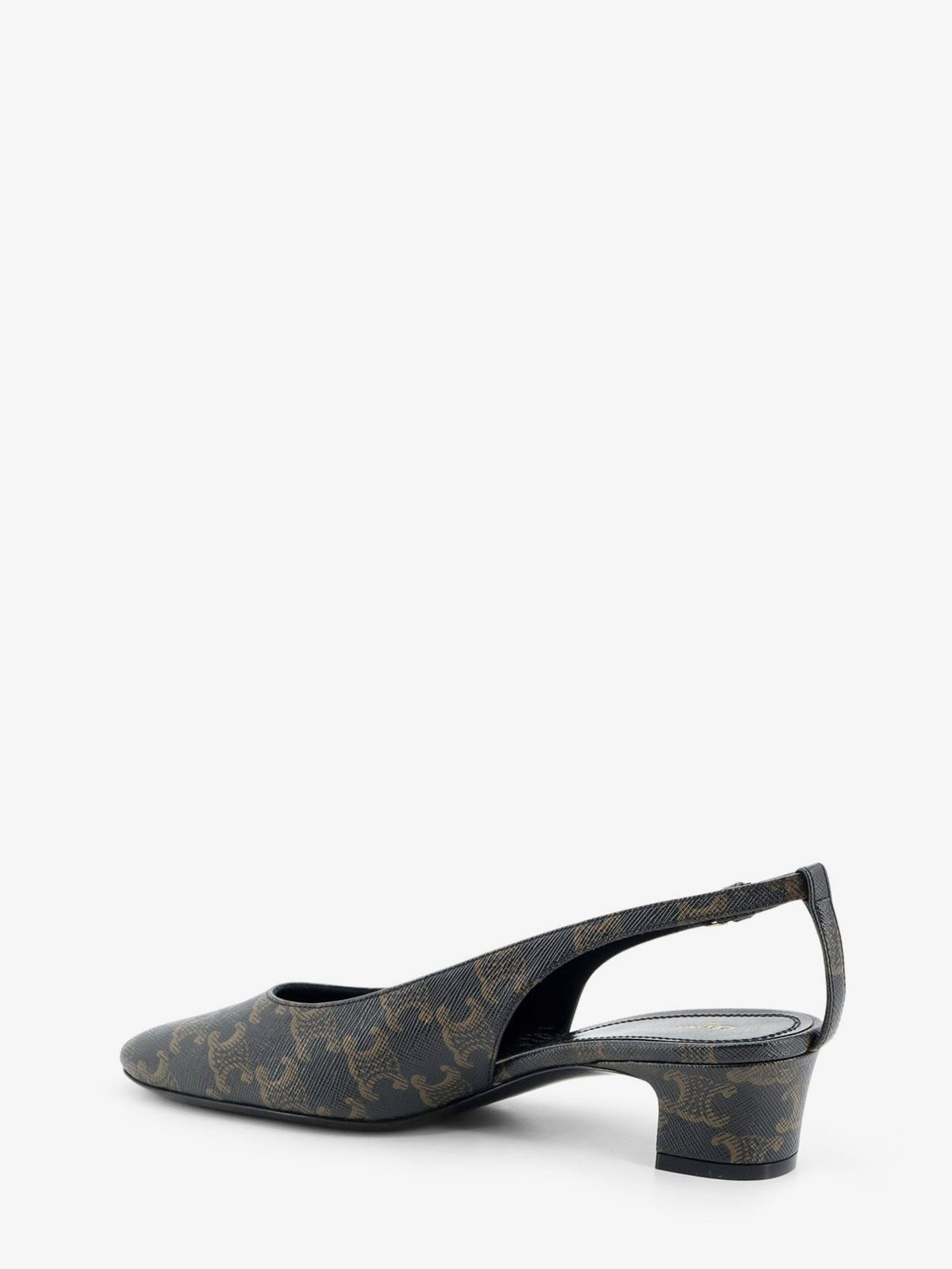 Celine Women's Neo City Triomphe Coated Canvas Décolleté Black, view 3