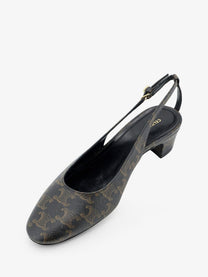 Celine Women's Neo City Triomphe Coated Canvas Décolleté Black