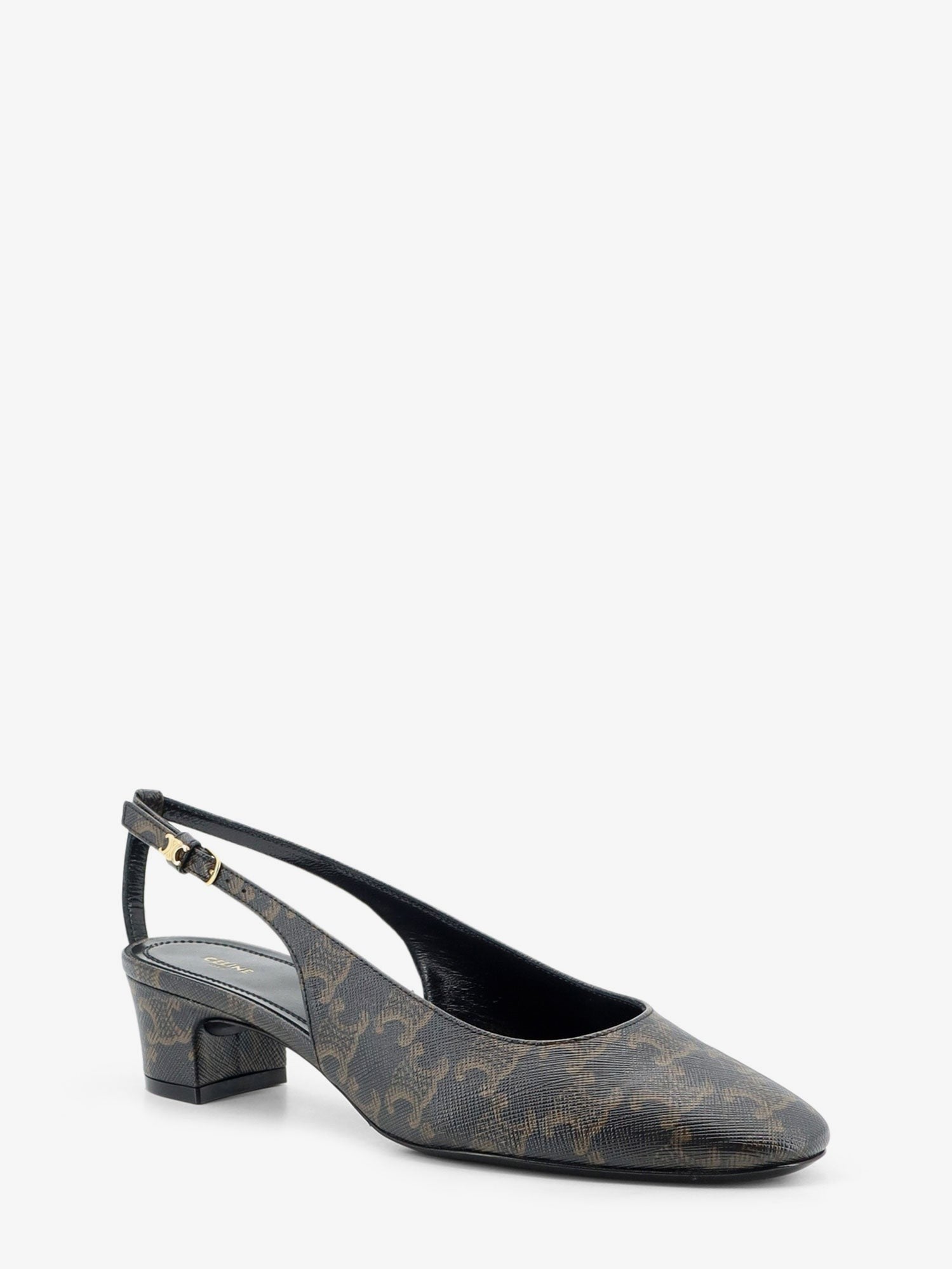 Celine Women's Neo City Triomphe Coated Canvas Décolleté Black