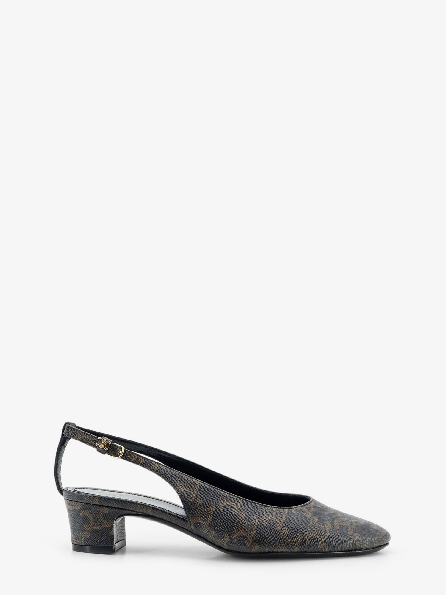 Celine Women's Neo City Triomphe Coated Canvas Décolleté Black