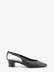 Celine Women's Neo City Triomphe Coated Canvas Décolleté Black