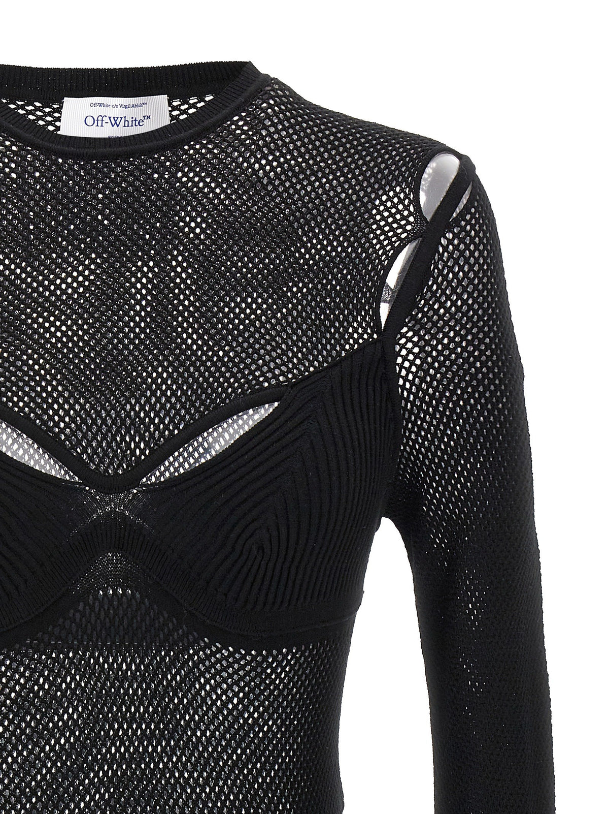 Off-White Net Arrow Bralette Top Black, view 3