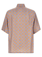 Fendi Net Print Silk Shirt Gold