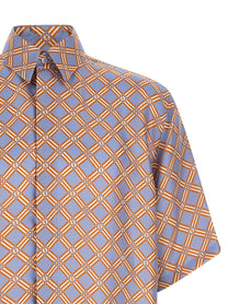 Fendi Net Print Silk Shirt Gold