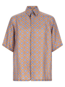 Fendi Net Print Silk Shirt Gold