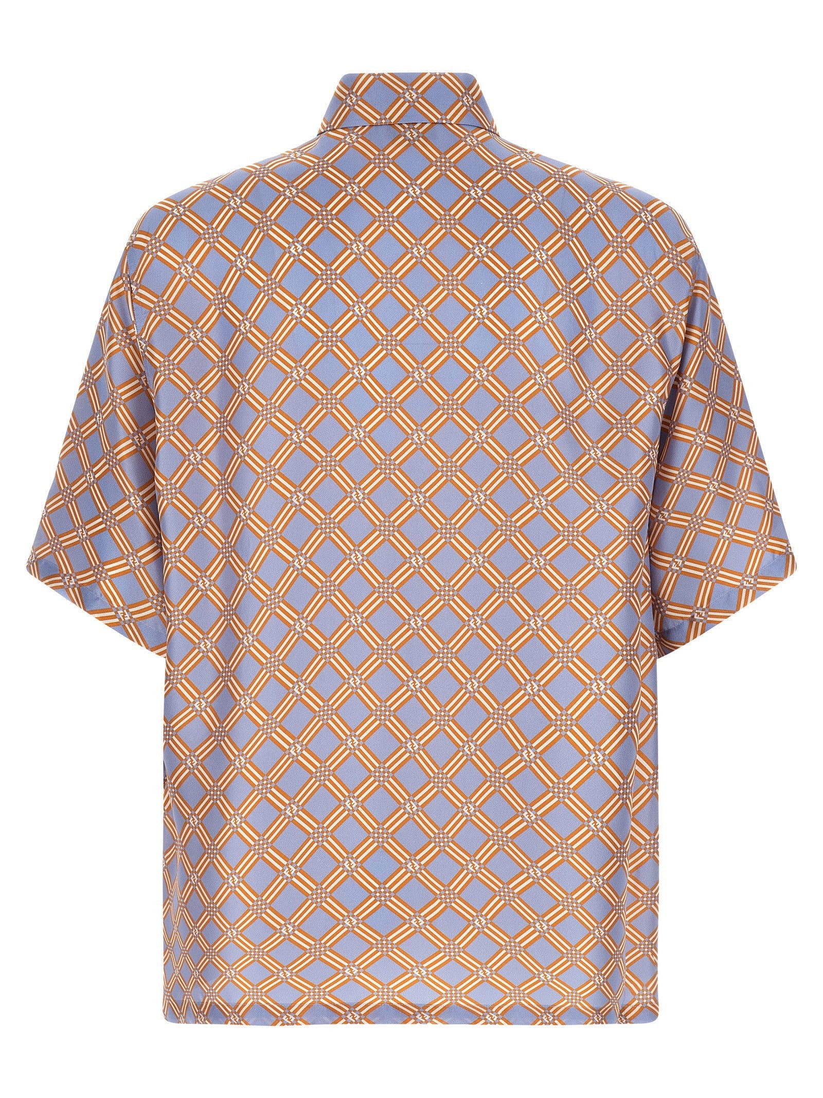 Fendi Net Print Silk Shirt Gold
