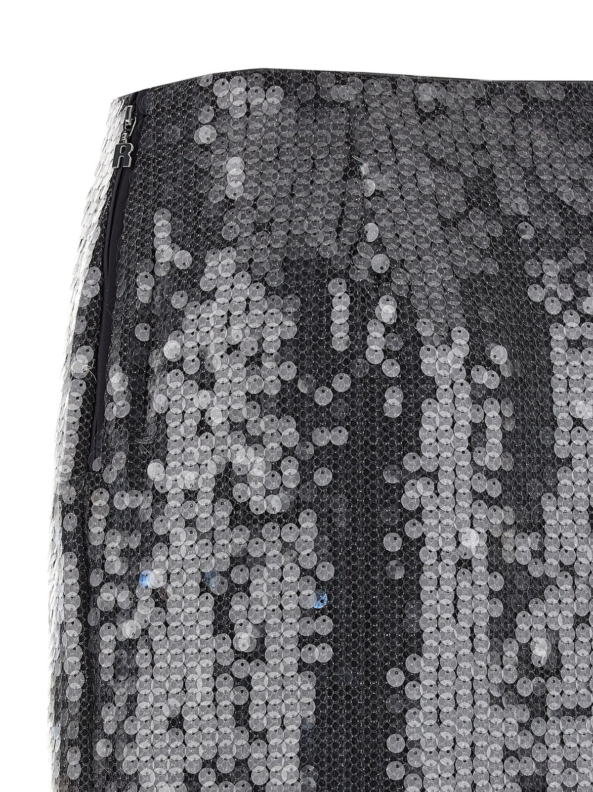 ROTATE Birger Christensen Net Sequin Midi Skirt Grey