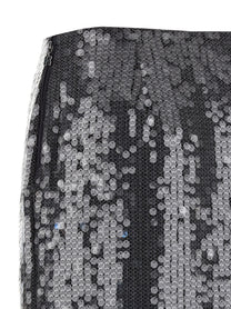 ROTATE Birger Christensen Net Sequin Midi Skirt Grey