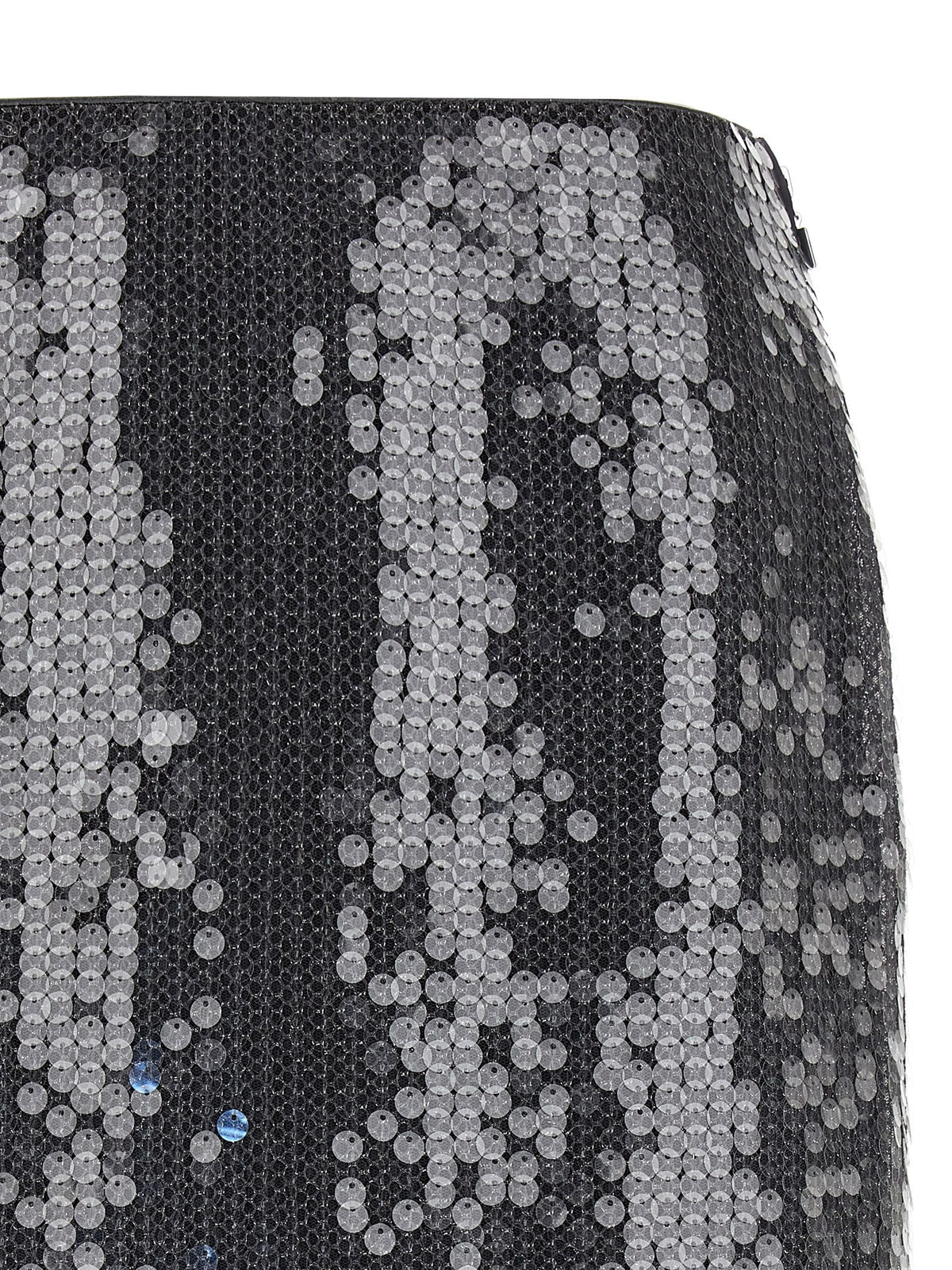 ROTATE Birger Christensen Net Sequin Midi Skirt Grey