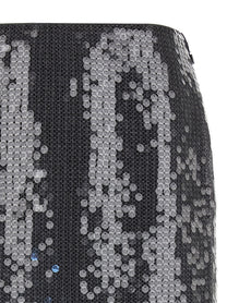 ROTATE Birger Christensen Net Sequin Midi Skirt Grey
