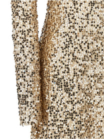 ROTATE Birger Christensen Net Sequins Midi Dress Gold, view 4