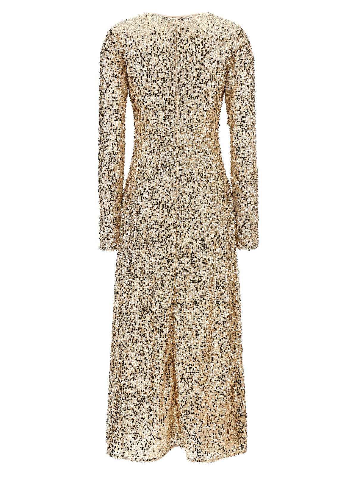 ROTATE Birger Christensen Net Sequins Midi Dress Gold, view 2