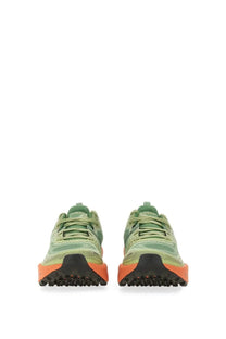 New Balance men’s Hierro sneaker multicolor trail running shoes with green and orange textured knit upper and rugged outsole