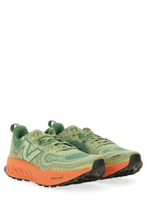 New balance men’s hierro sneaker multicolor running shoes with olive green and orange textured mesh upper and rugged outsole