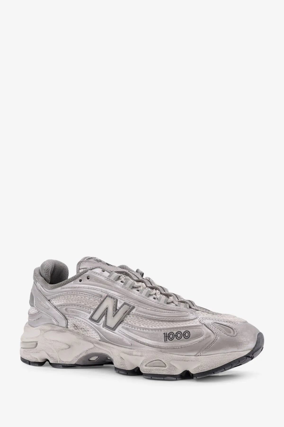 New Balance Men's Low Top Mesh Sneakers Silver, view 2
