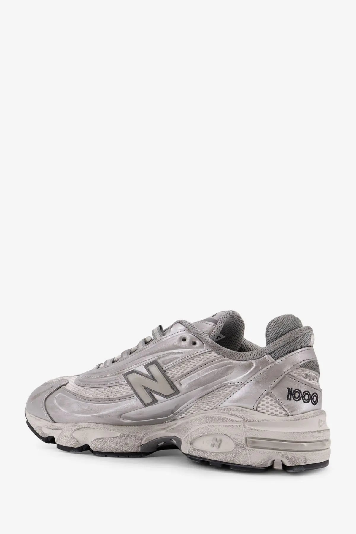 New Balance Men's Low Top Mesh Sneakers Silver, view 3