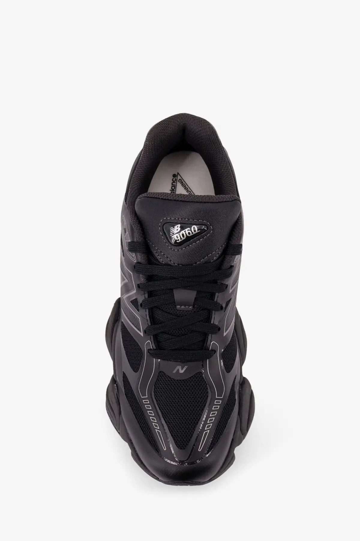 New Balance men’s mesh sneakers black with chunky layered sole and breathable mesh detailing